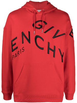 givenchy red hoodie distressed