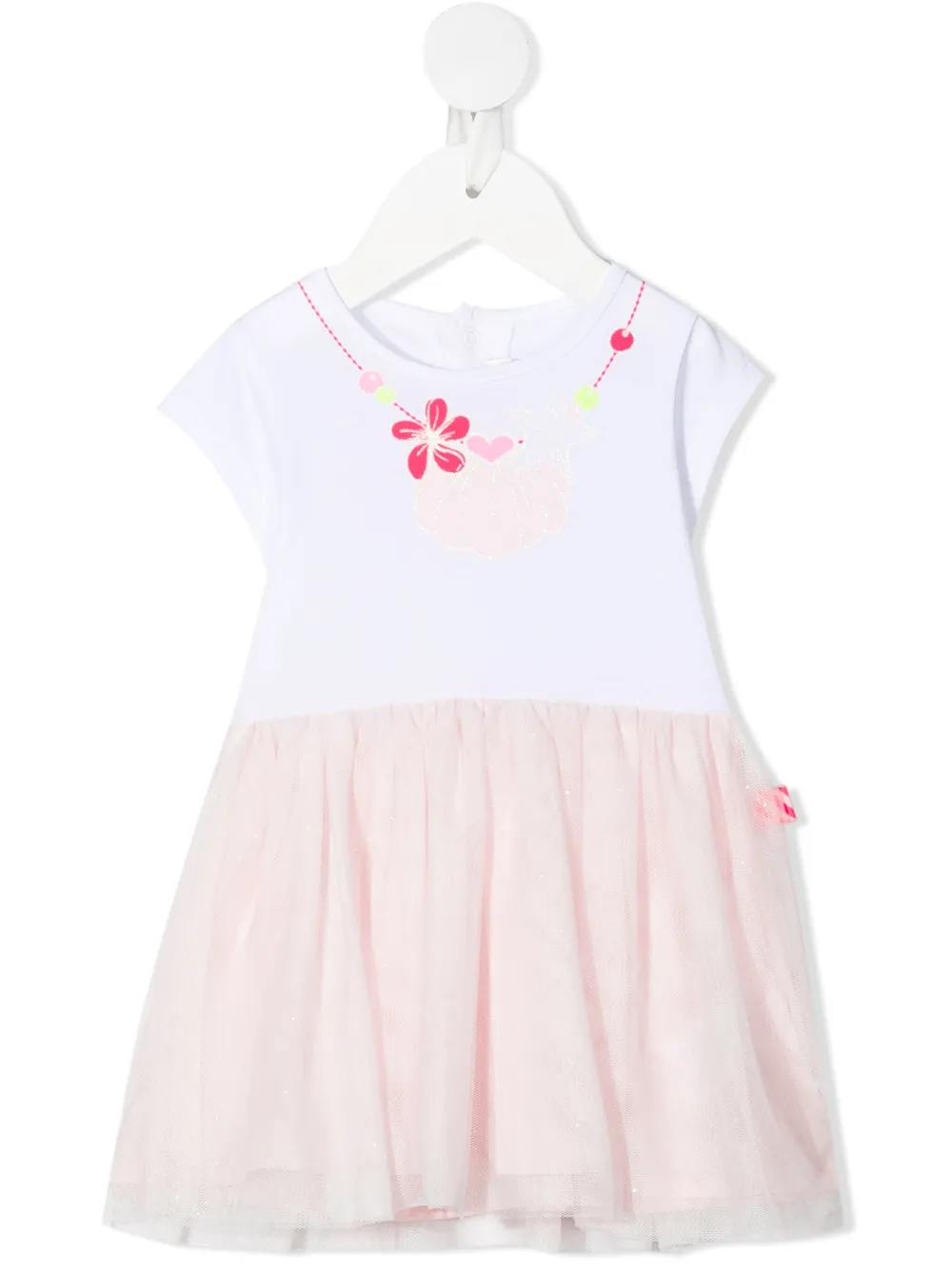 Billieblush vestido con estampado de collar - Blanco