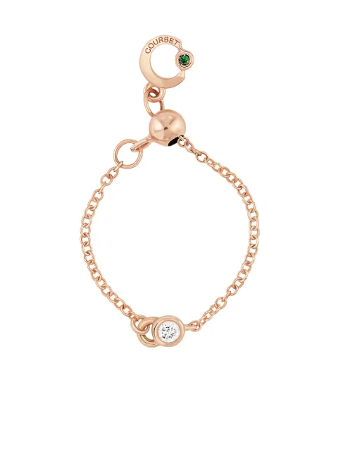 Courbet 18kt recycled rose gold laboratory-grown diamond CO adjustable chain ring