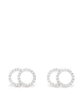 Courbet 18kt recycled white gold CELESTE large pavé laboratory-grown diamond set stud earrings - Silver