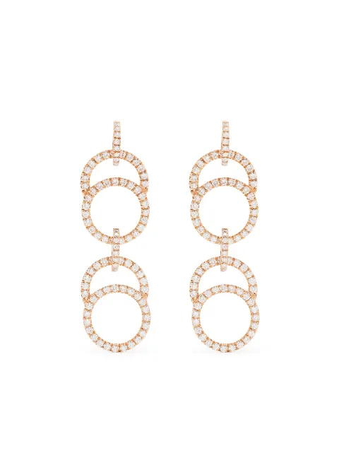 Courbet 18kt recycled rose gold Celeste laboratory-grown diamond pavé set double hanging earrings