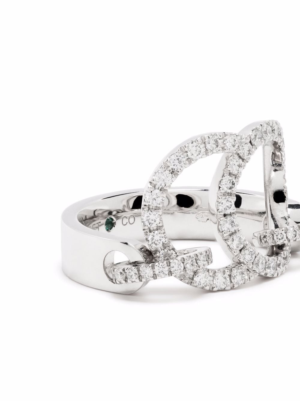 Shop Courbet 18kt Recycled White Gold Celeste Pavé Laboratory-grown Diamond Set Ring In 银色