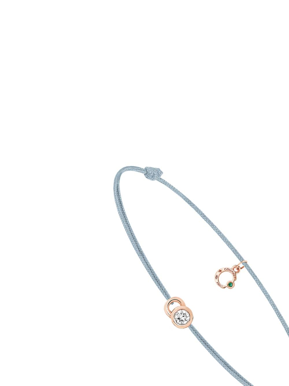 Image 2 of Courbet 18kt recycled rose gold laboratory-grown diamond Let's Commit cord bracelet