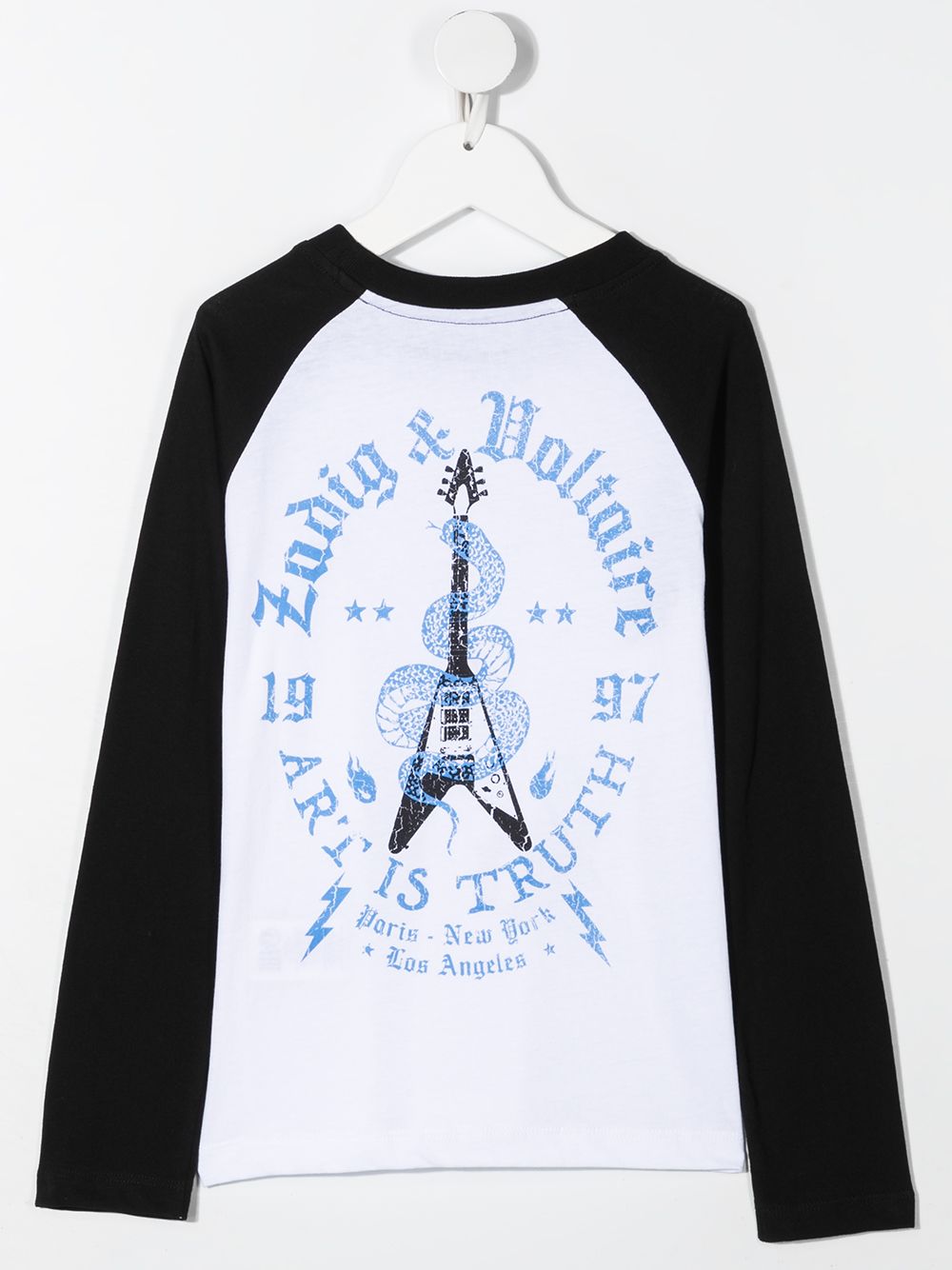 Shop Zadig & Voltaire Graphic-print Raglan Long-sleeve T-shirt In White