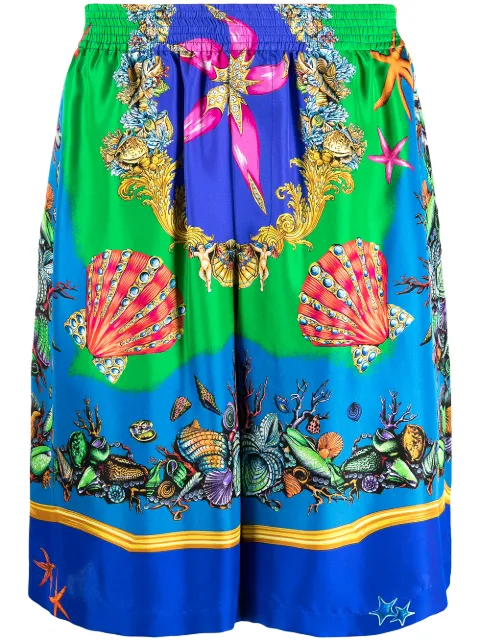 versace printed shell shorts