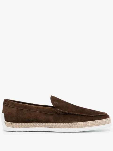 Tod's almond-toe suede loafers