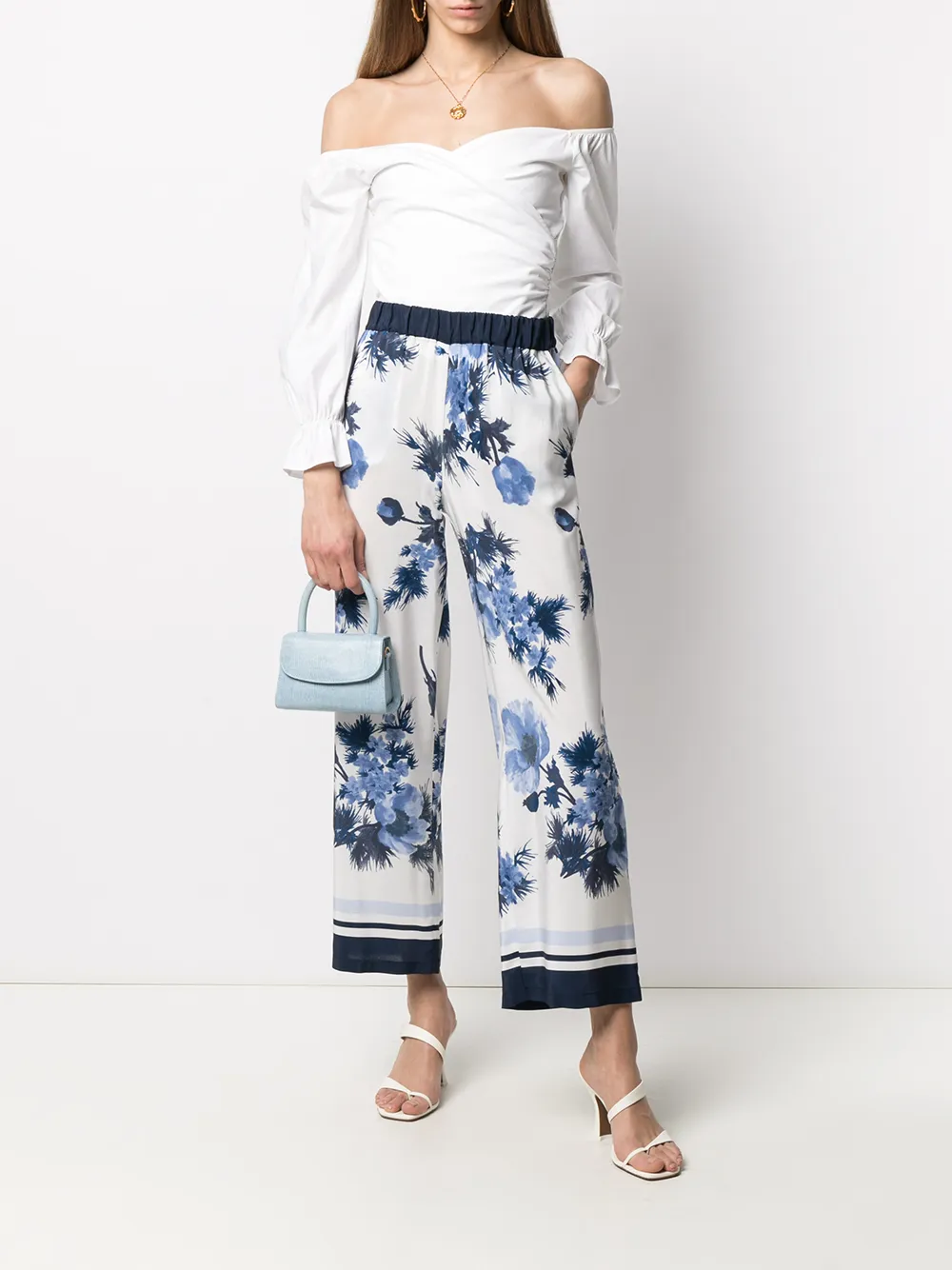 Image 2 of P.A.R.O.S.H. floral-print silk wide-leg trousers