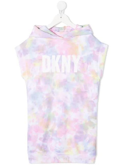 Dkny Kids tie-dye logo dress