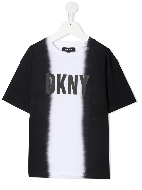 Shop Dkny Kids tie-dye cotton t-shirt 