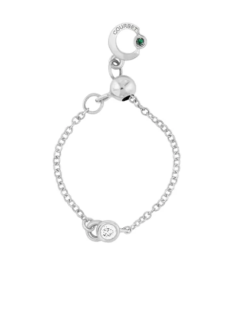 Courbet anillo de cadena CO en oro blanco de 18kt con diamante de laboratorio