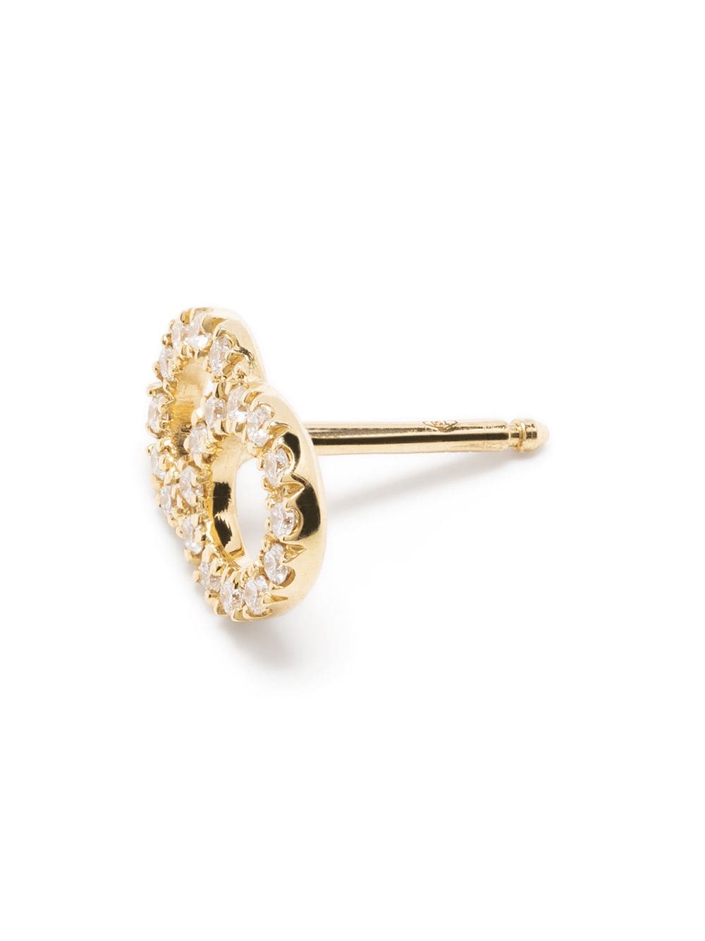 Shop Courbet 18kt Recycled Yellow Gold Celeste Small Pavé Laboratory-grown Diamond Set Mono Stud Earring