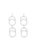 Courbet 18kt recycled white gold Celeste laboratory-grown diamond pavé double hanging earrings - Silver