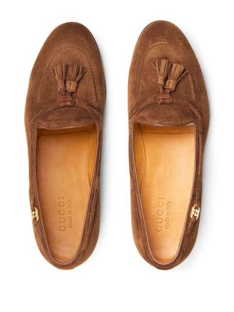 gucci suede tassel loafers