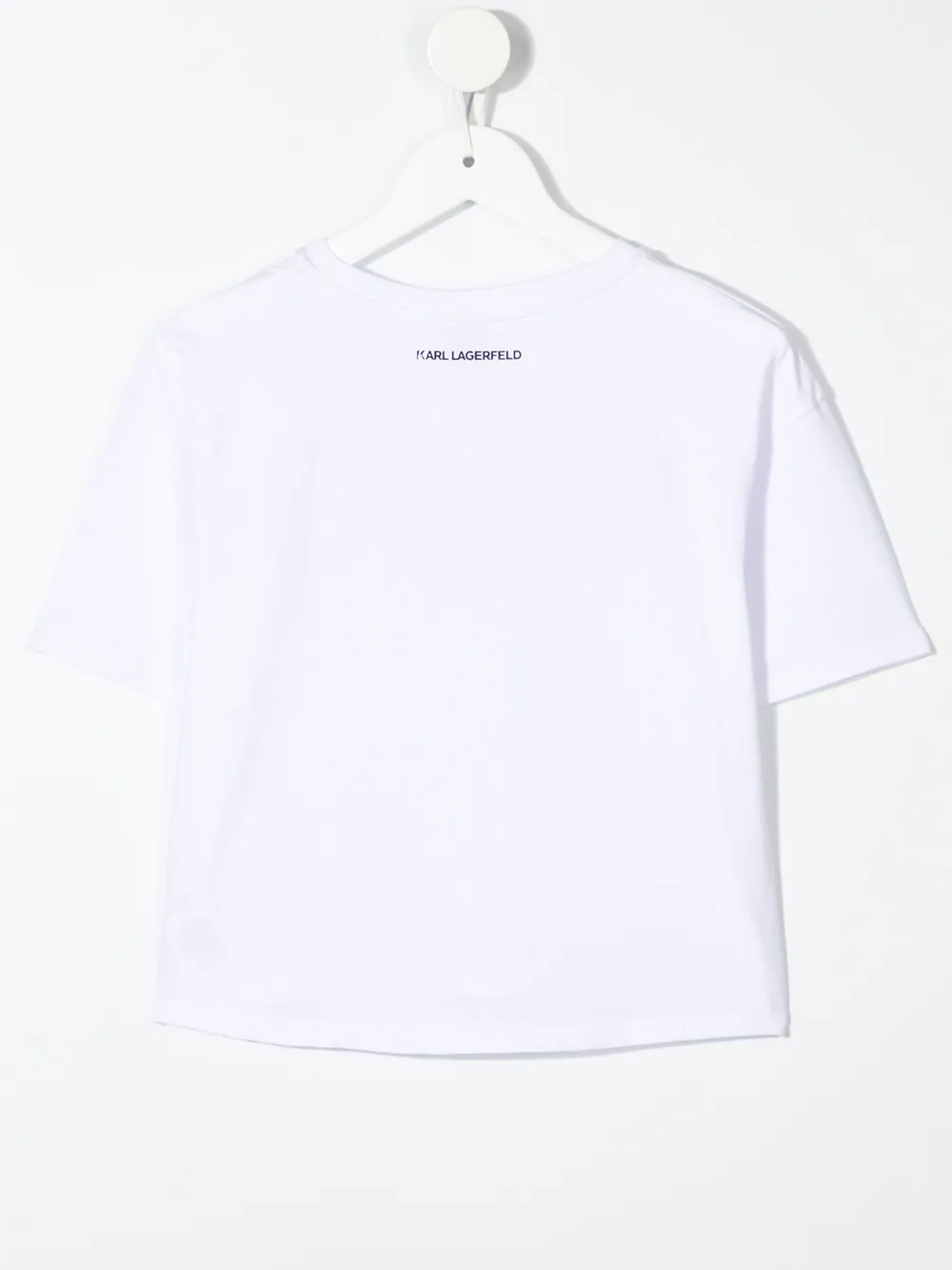 Image 2 of Karl Lagerfeld Kids cropped gem-logo t-shirt