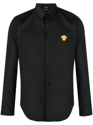 Versace logo-embroidered Cotton Shirt - Farfetch