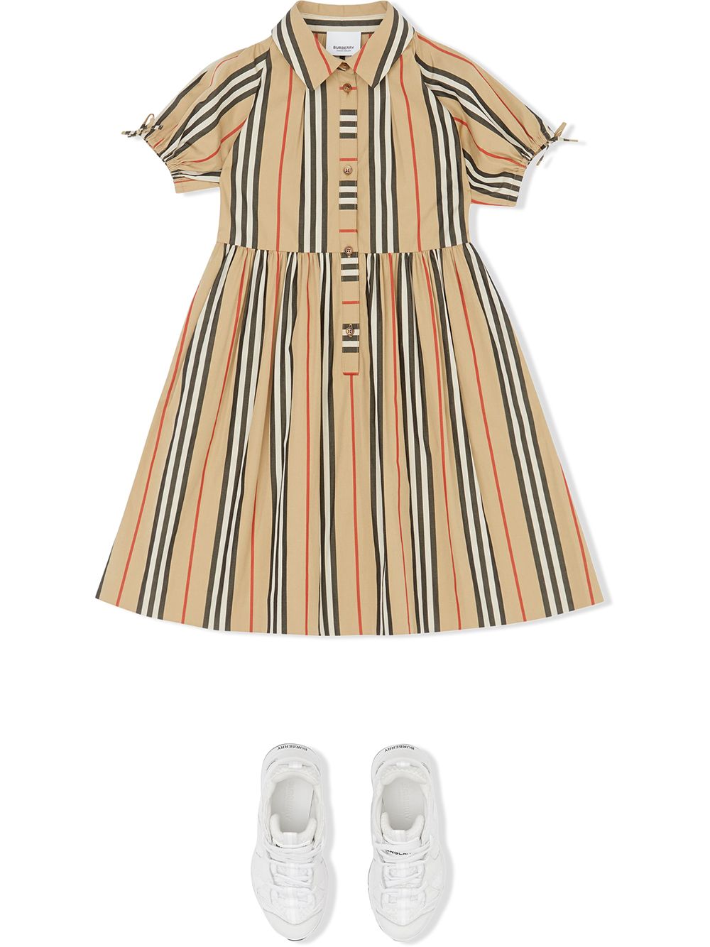 фото Burberry kids поплиновое платье в полоску icon stripe