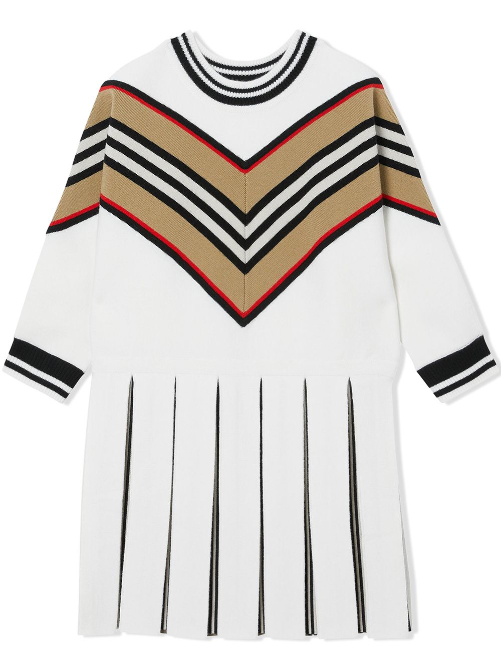 фото Burberry kids плиссированное платье в полоску icon stripe