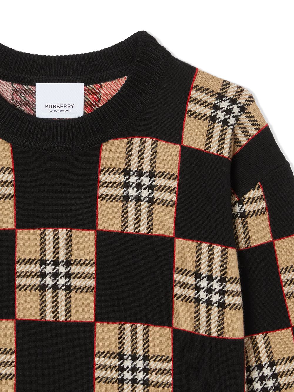 фото Burberry kids icon stripe chequer wool sweater