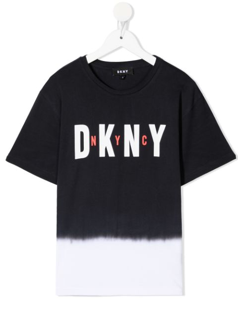 Dkny Kids two-tone logo print t-shirt