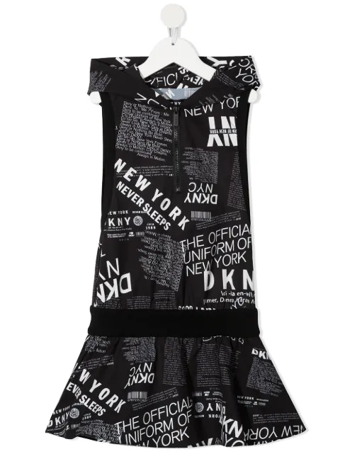 Dkny Kids vestido estilo sudadera con estampado gráfico