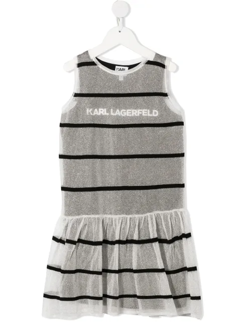 Karl Lagerfeld Kids vestido tejido a capas