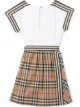 Burberry Kids فستان بطبعة كاروهات فنتج
