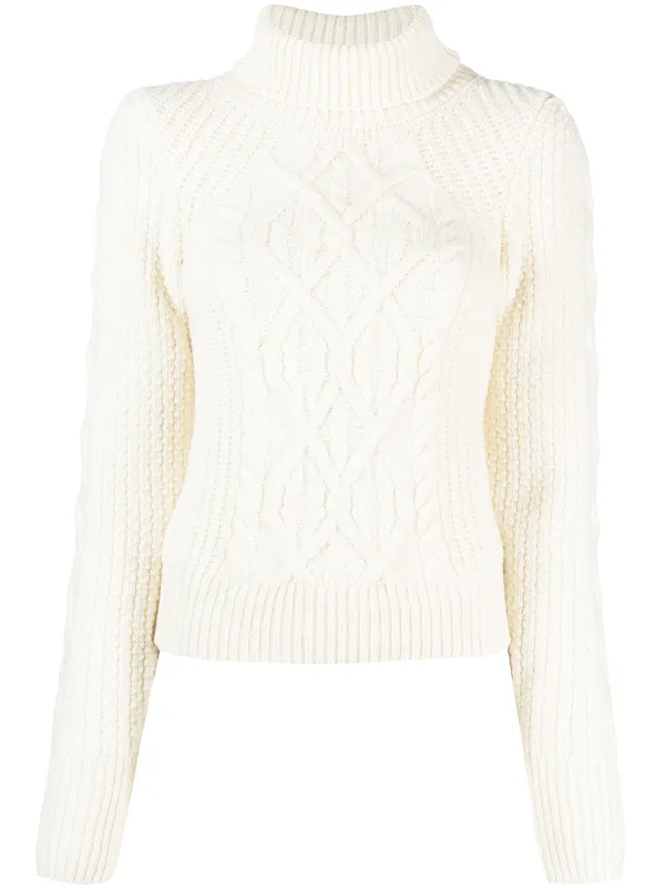 white high neck knitted jumper