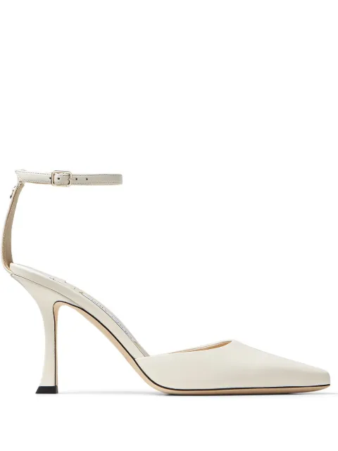 jimmy choo mair 90 leather pumps