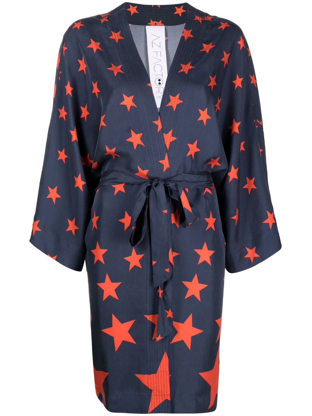 Az Factory You're A Star Print Dressing Gown In Blue