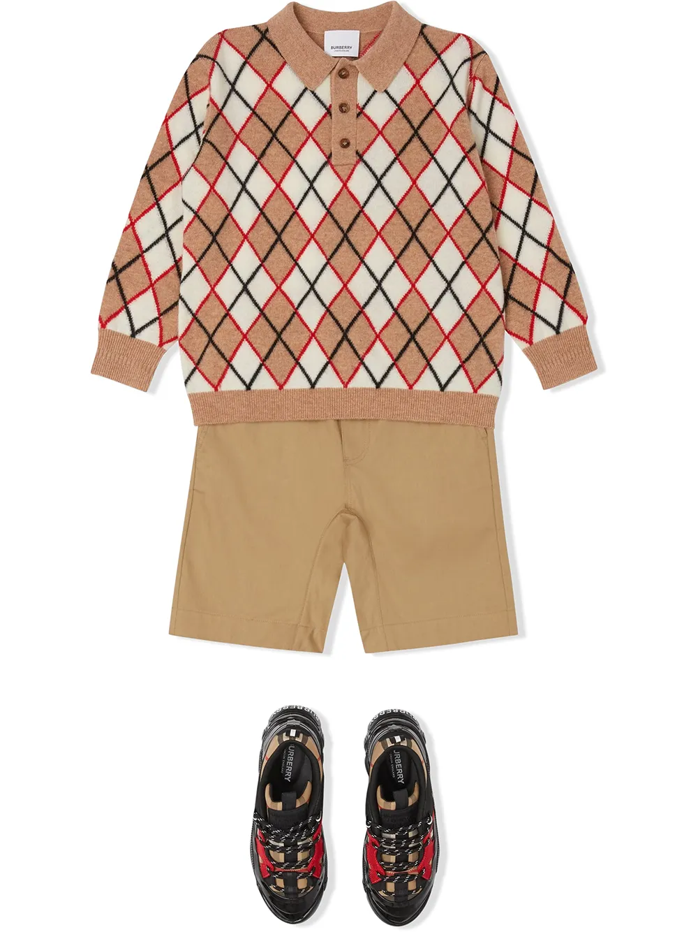 фото Burberry kids шорты с отделкой icon stripe