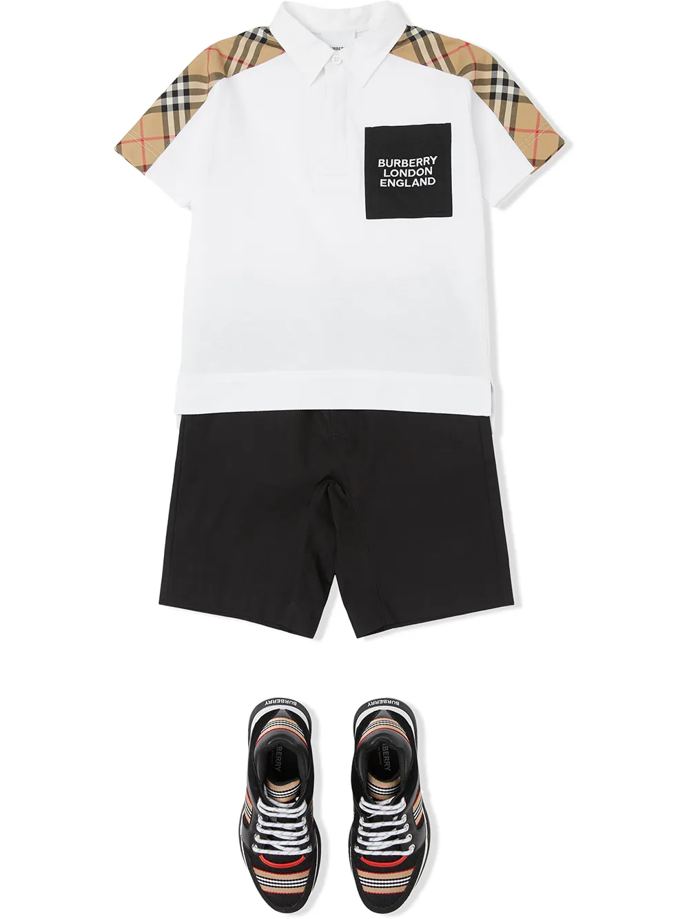 фото Burberry kids рубашка поло в клетку