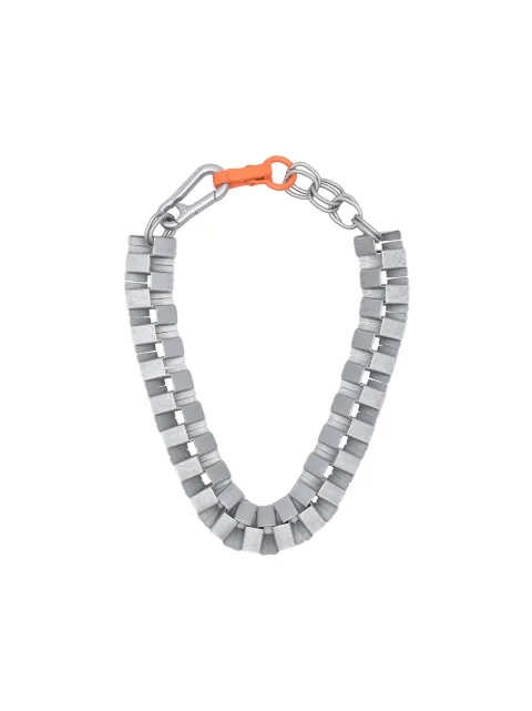 Click to view more detailed imagery on our partner's website Heron Preston Cubic Choker Necklace In Silver