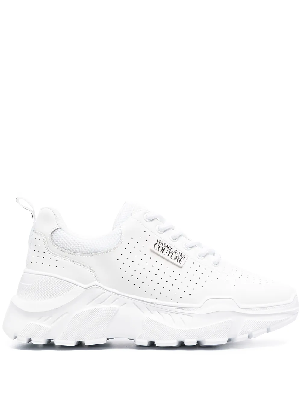 фото Versace jeans couture кроссовки с перфорированными вставками
