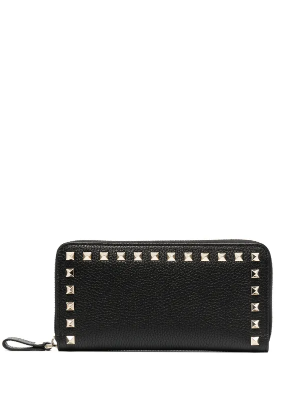 Rockstud-embellishment zip-fastening wallet