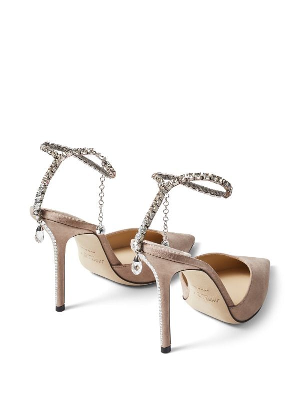 Jimmy Choo Saeda 100mm crystal-anklet Pumps - Farfetch