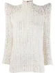 Image 1 of Balmain structured-shoulder motif-print top