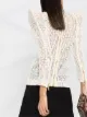 Balmain structured-shoulder motif-print top