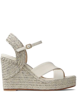 Jimmy Choo Dellena 100mm Espadrille Wedge Sandals - Farfetch