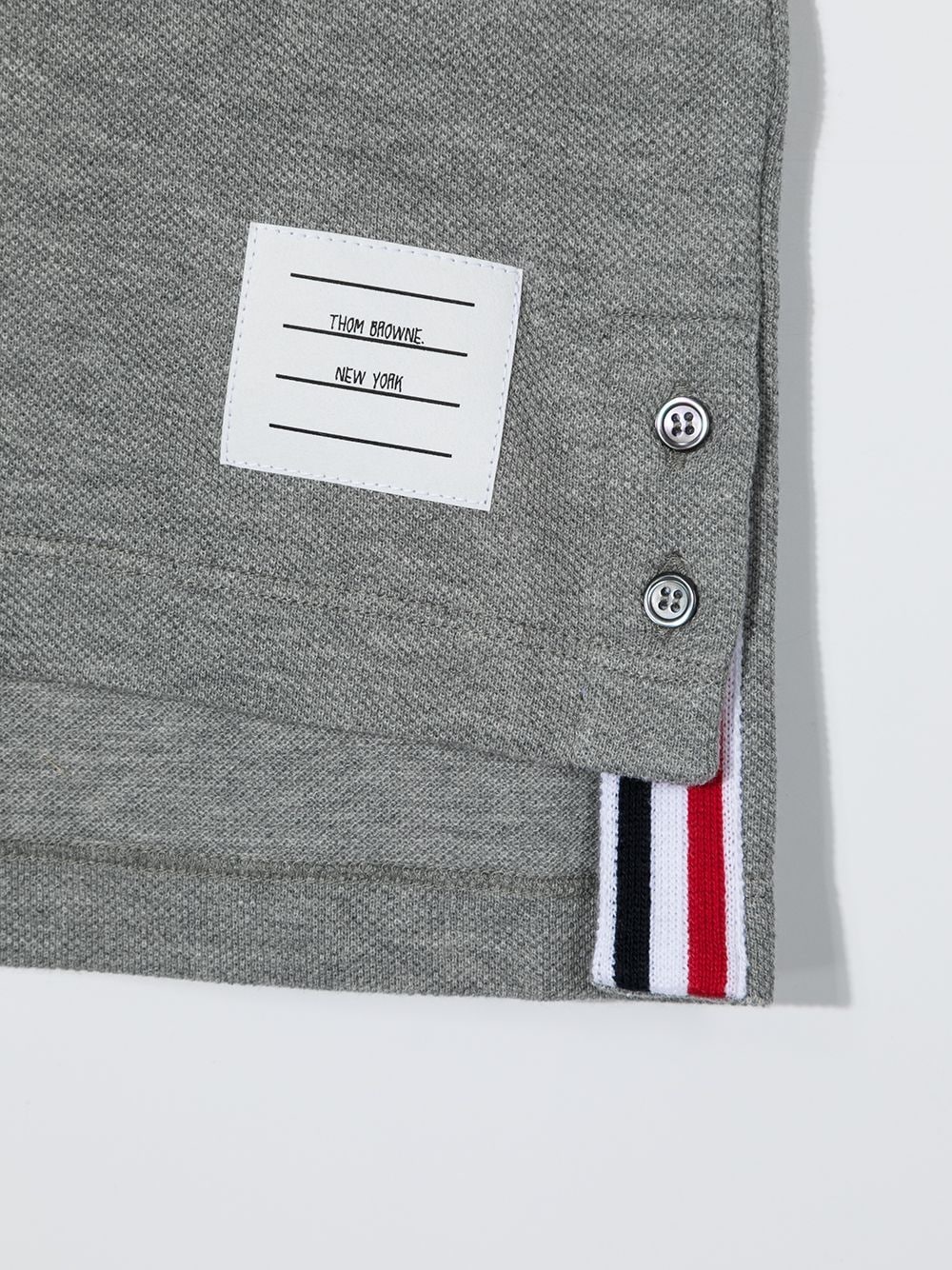 Shop Thom Browne Classic Short Sleeve Polo Shirt In Grey