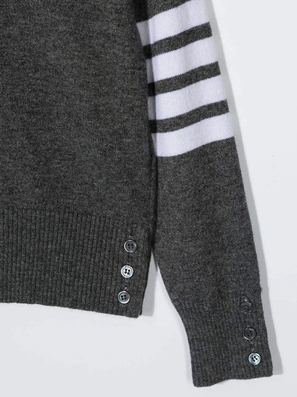 Shop Thom Browne 4-bar Crew Neck Cashmere Jumper In Grey