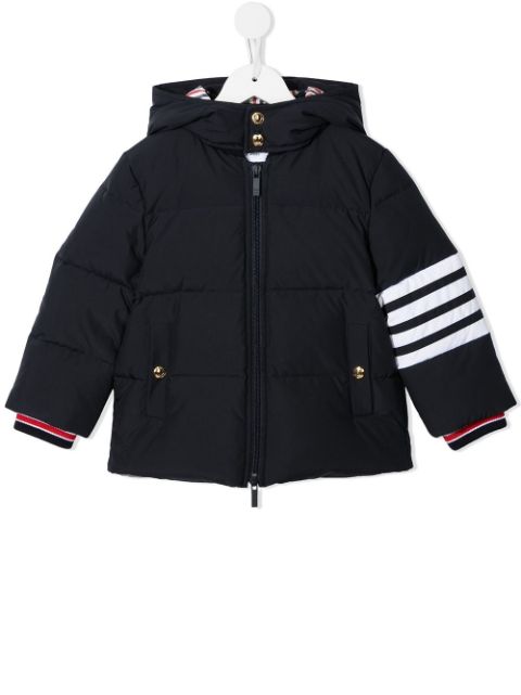 Thom Browne Kids ripstop down-filled hooded 4-Bar parka
