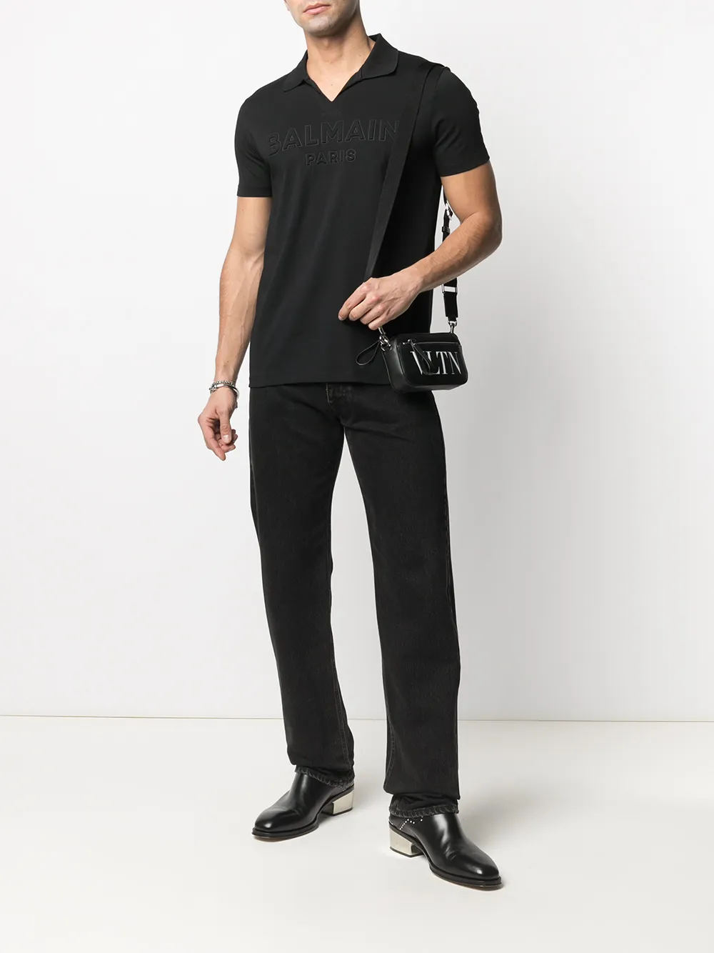 фото Balmain футболка с тисненым логотипом