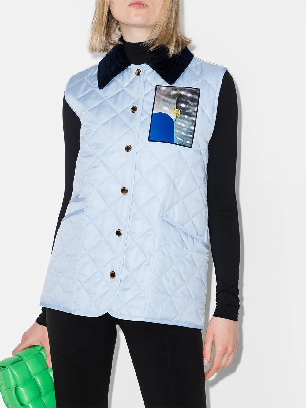 фото Burberry стеганый жилет с принтом