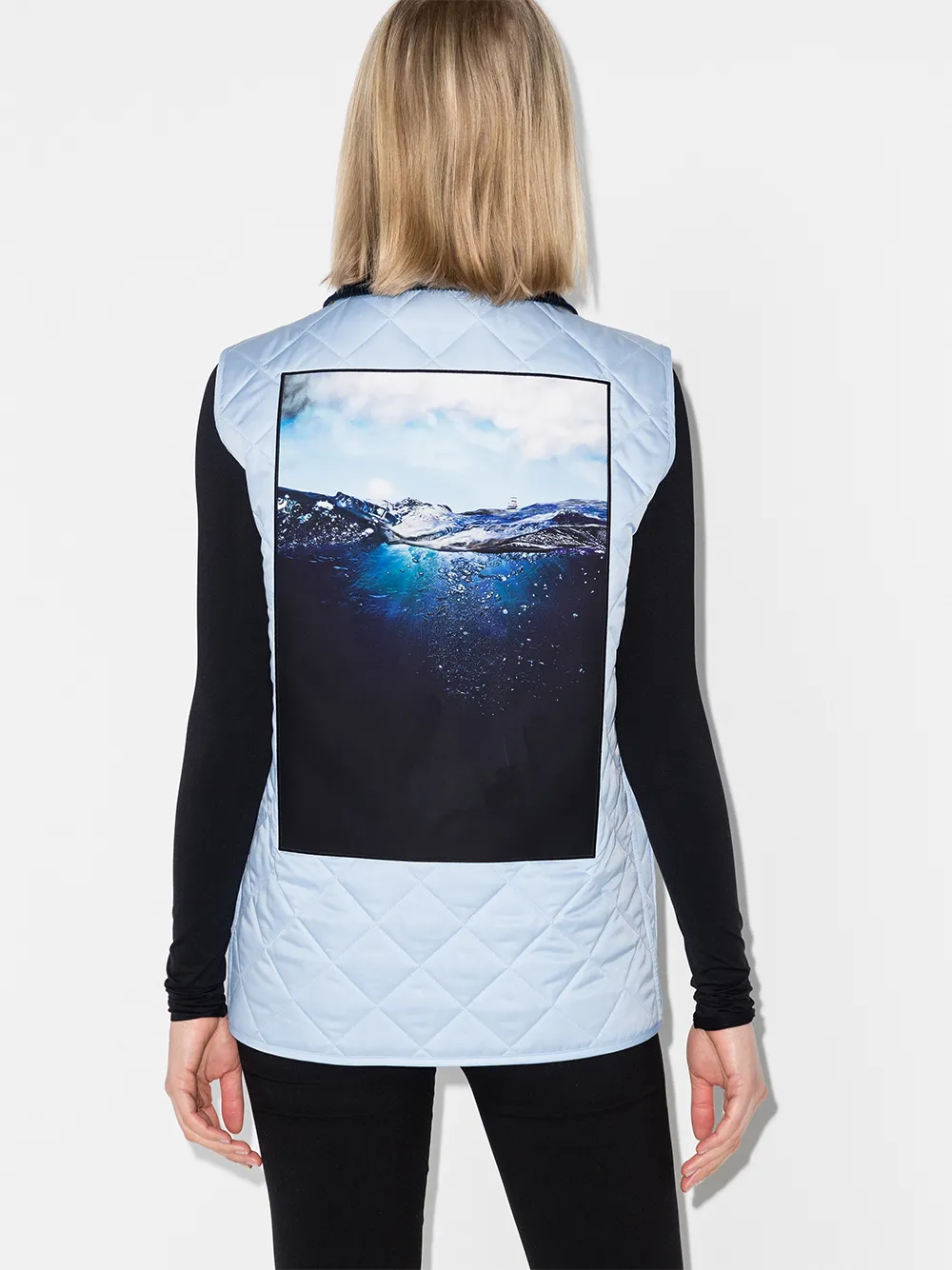 фото Burberry стеганый жилет с принтом