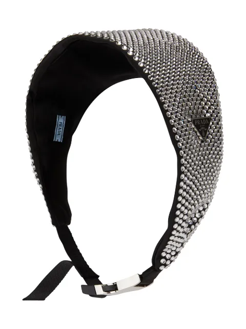 Prada crystal-embellished buckle headband