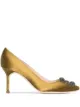 Imagem 1 de Manolo Blahnik Sapato Hangisi de cetim com salto 70mm