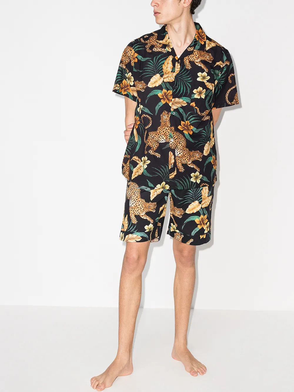 фото Desmond & dempsey jungle print pajama shorts