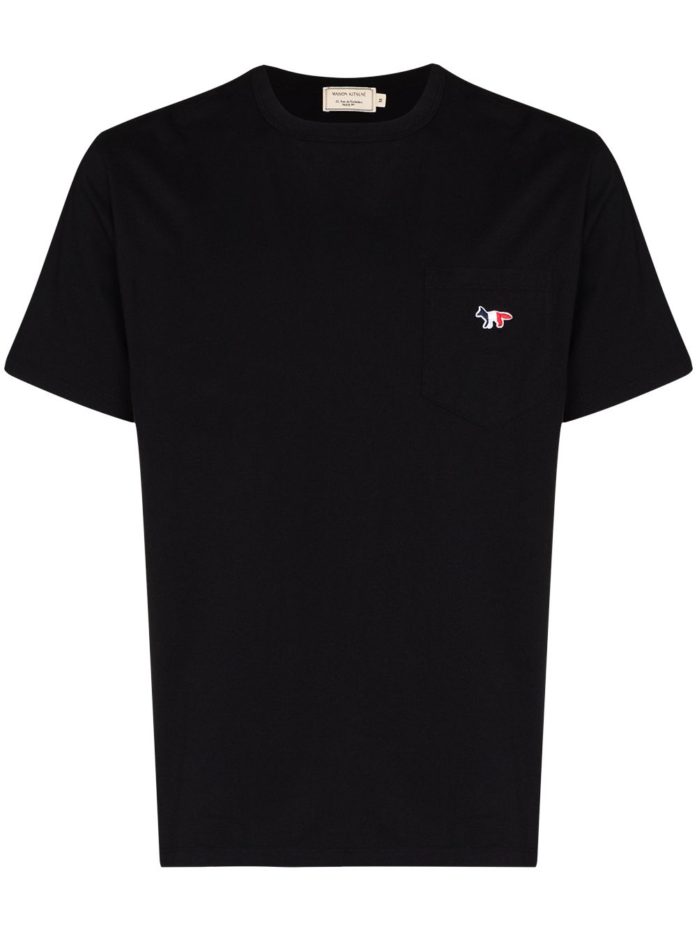 Shop Maison Kitsuné Tricolour Fox Patch T-shirt In Black