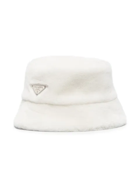 fluffy prada bucket hat