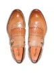 Santoni туфли монки с бахромой и пряжками
